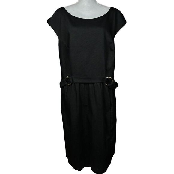 David Meister Sheath Dress Plus Size 24W Textured Black Corpcore Minimalist - Picture 1 of 9